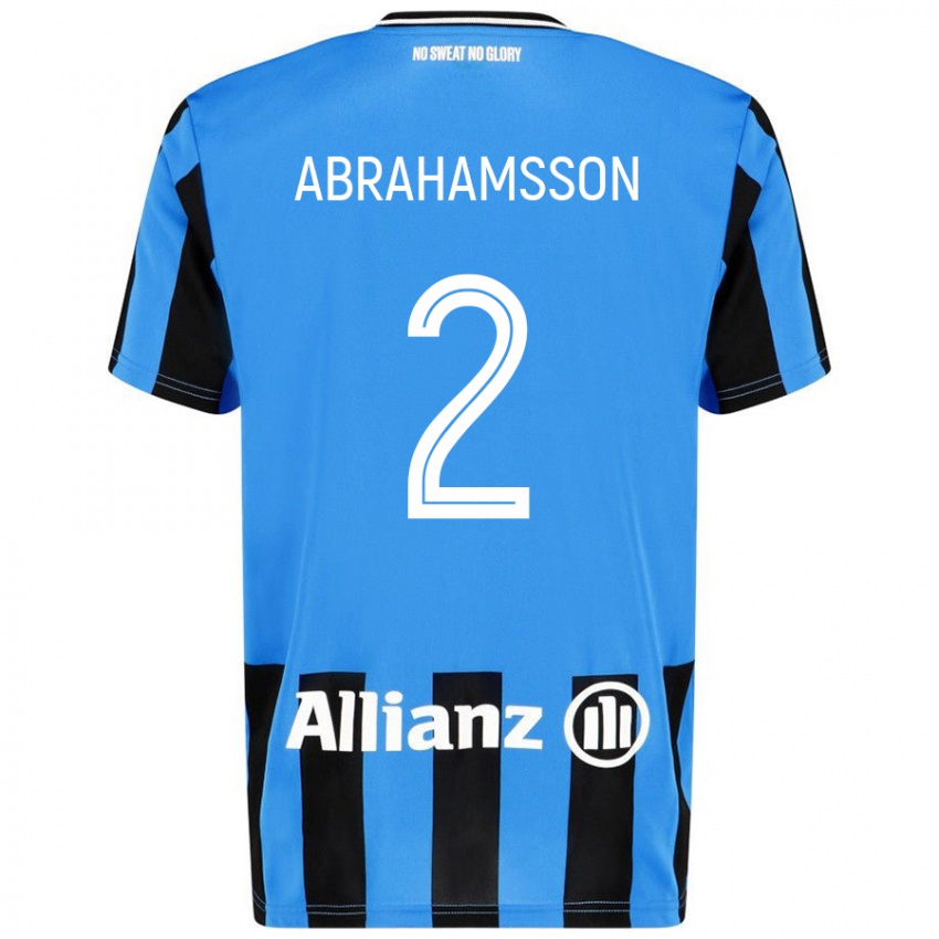 Niño Camiseta Sejde Abrahamsson #2 Azul Cielo Negro 1ª Equipación 2024/25 La Camisa