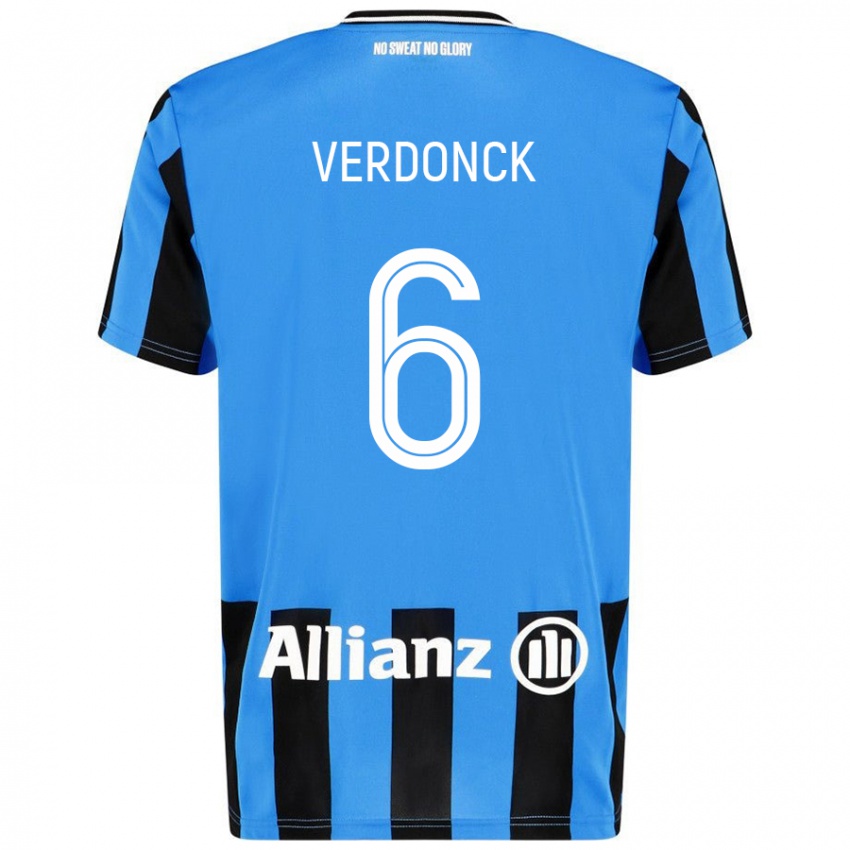 Niño Camiseta Saar Verdonck #6 Azul Cielo Negro 1ª Equipación 2024/25 La Camisa