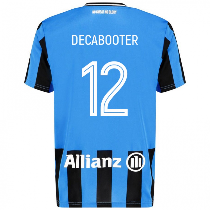 Niño Camiseta Marith Decabooter #12 Azul Cielo Negro 1ª Equipación 2024/25 La Camisa