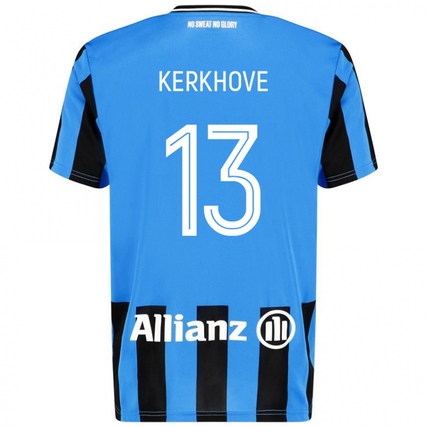 Niño Camiseta Angel Kerkhove #13 Azul Cielo Negro 1ª Equipación 2024/25 La Camisa