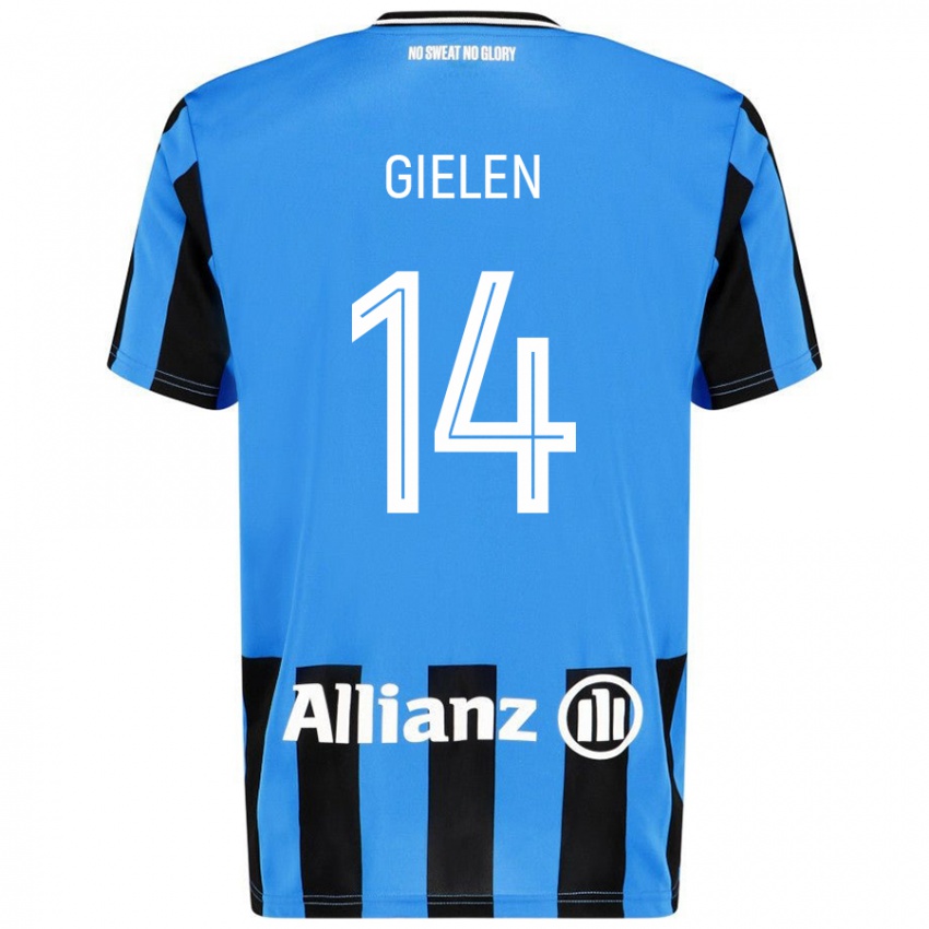 Niño Camiseta Sterre Gielen #14 Azul Cielo Negro 1ª Equipación 2024/25 La Camisa