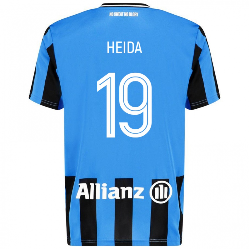 Niño Camiseta Jade Heida #19 Azul Cielo Negro 1ª Equipación 2024/25 La Camisa