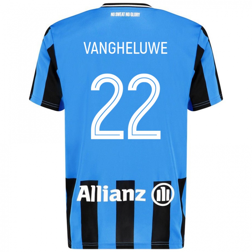 Niño Camiseta Jody Vangheluwe #22 Azul Cielo Negro 1ª Equipación 2024/25 La Camisa