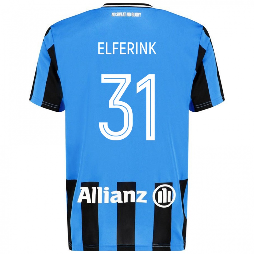 Niño Camiseta Marie Elferink #31 Azul Cielo Negro 1ª Equipación 2024/25 La Camisa