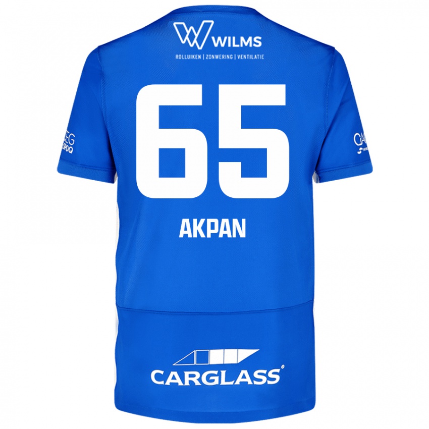 Niño Camiseta Christian Akpan #65 Azul 1ª Equipación 2024/25 La Camisa