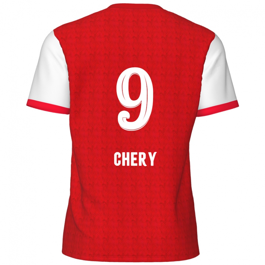 Niño Camiseta Tjaronn Chery #9 Rojo Blanco 1ª Equipación 2024/25 La Camisa