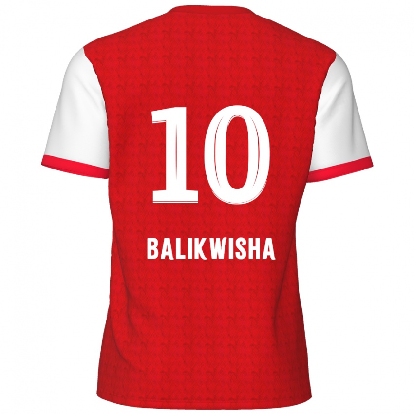 Niño Camiseta Michel-Ange Balikwisha #10 Rojo Blanco 1ª Equipación 2024/25 La Camisa