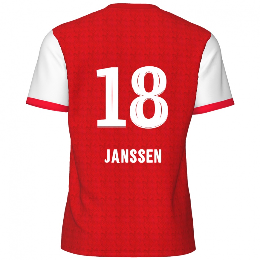 Niño Camiseta Vincent Janssen #18 Rojo Blanco 1ª Equipación 2024/25 La Camisa