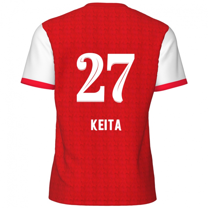 Niño Camiseta Mandela Keita #27 Rojo Blanco 1ª Equipación 2024/25 La Camisa