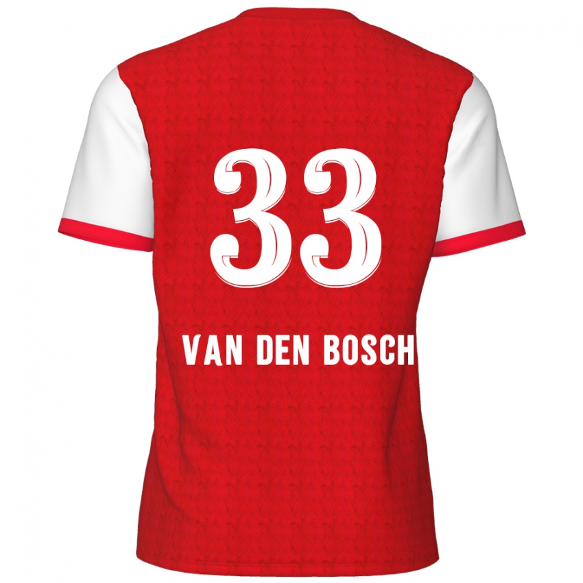 Niño Camiseta Zeno Van Den Bosch #33 Rojo Blanco 1ª Equipación 2024/25 La Camisa