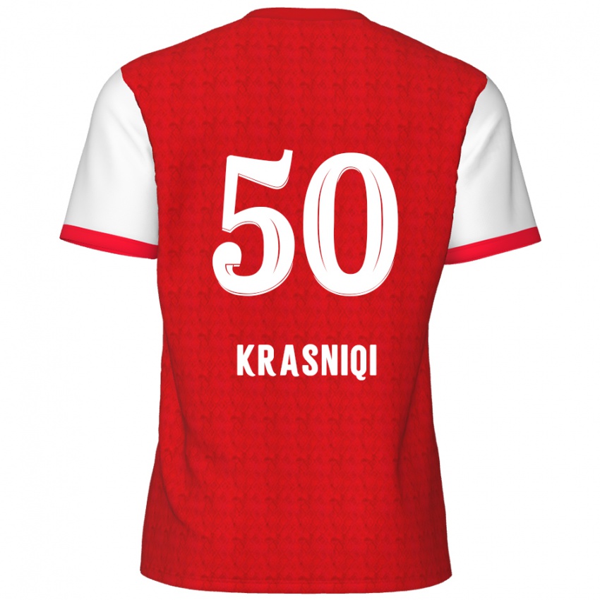 Niño Camiseta Laurit Krasniqi #50 Rojo Blanco 1ª Equipación 2024/25 La Camisa