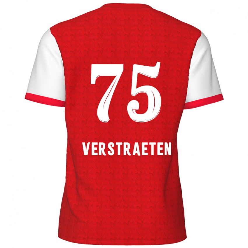 Niño Camiseta Andreas Verstraeten #75 Rojo Blanco 1ª Equipación 2024/25 La Camisa