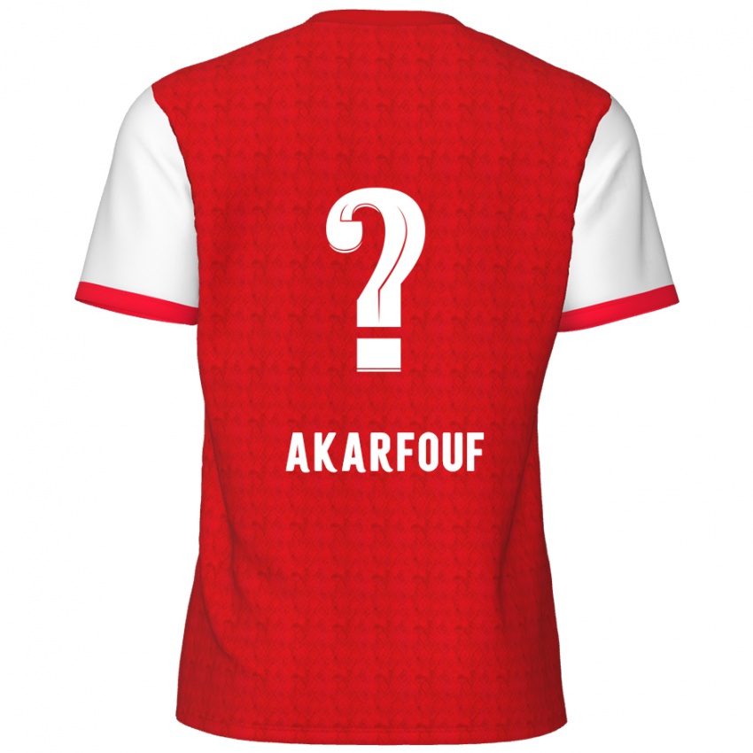 Niño Camiseta Hamza Akarfouf #0 Rojo Blanco 1ª Equipación 2024/25 La Camisa