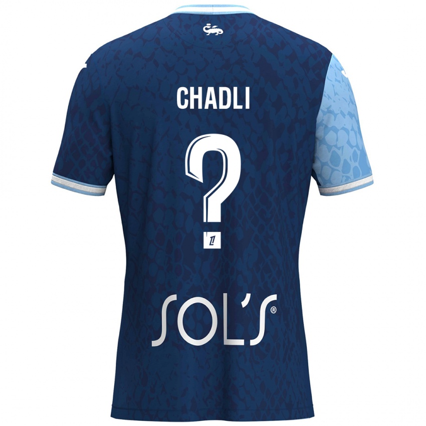 Niño Camiseta Nassim Chadli #0 Azul Cielo Azul Oscuro 1ª Equipación 2024/25 La Camisa