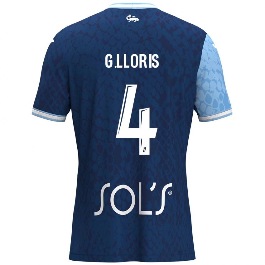 Niño Camiseta Gautier Lloris #4 Azul Cielo Azul Oscuro 1ª Equipación 2024/25 La Camisa