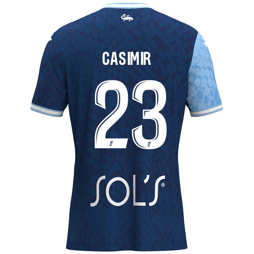 Niño Camiseta Josué Casimir #23 Azul Cielo Azul Oscuro 1ª Equipación 2024/25 La Camisa