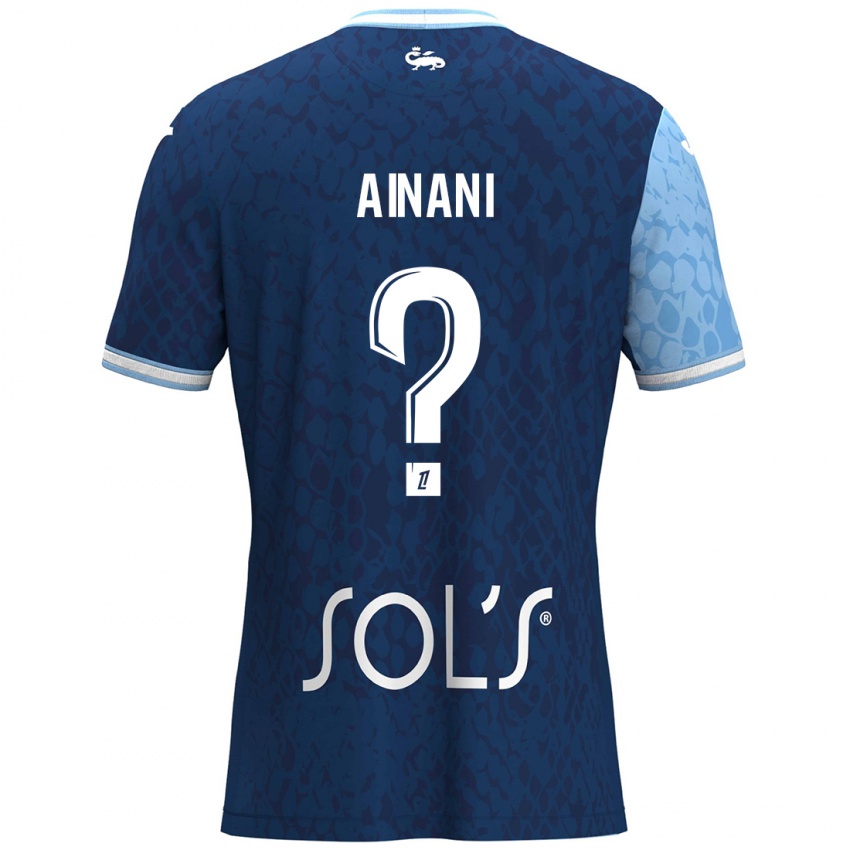 Niño Camiseta Sufyan Ainani #0 Azul Cielo Azul Oscuro 1ª Equipación 2024/25 La Camisa