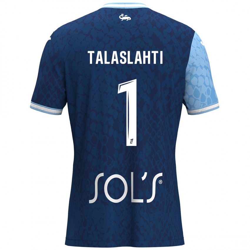 Niño Camiseta Katriina Talaslahti #1 Azul Cielo Azul Oscuro 1ª Equipación 2024/25 La Camisa