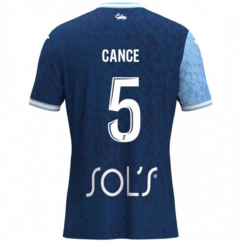 Niño Camiseta Laurie Cance #5 Azul Cielo Azul Oscuro 1ª Equipación 2024/25 La Camisa