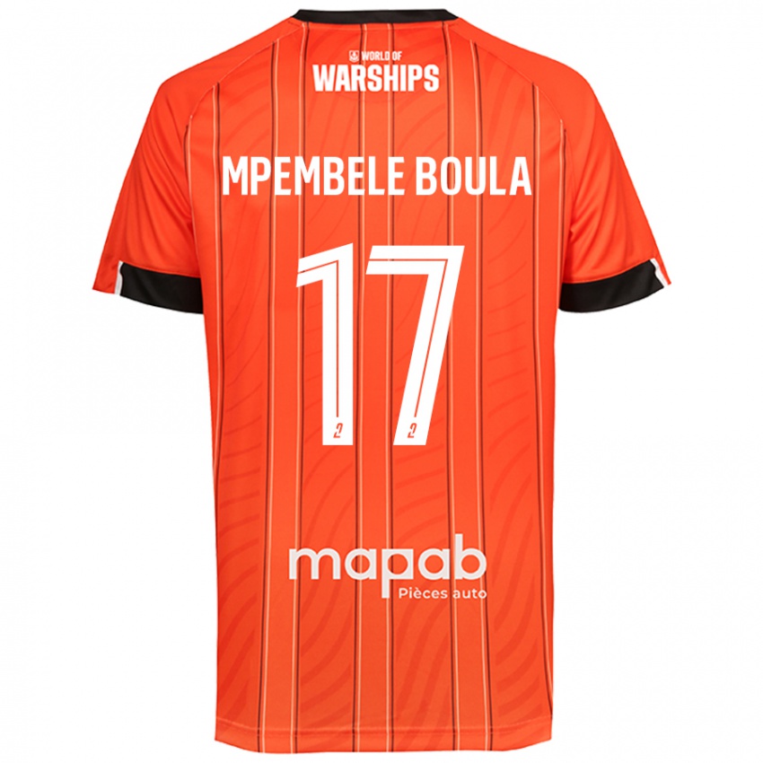 Niño Camiseta Exaucé Mpembele Boula #17 Naranja 1ª Equipación 2024/25 La Camisa