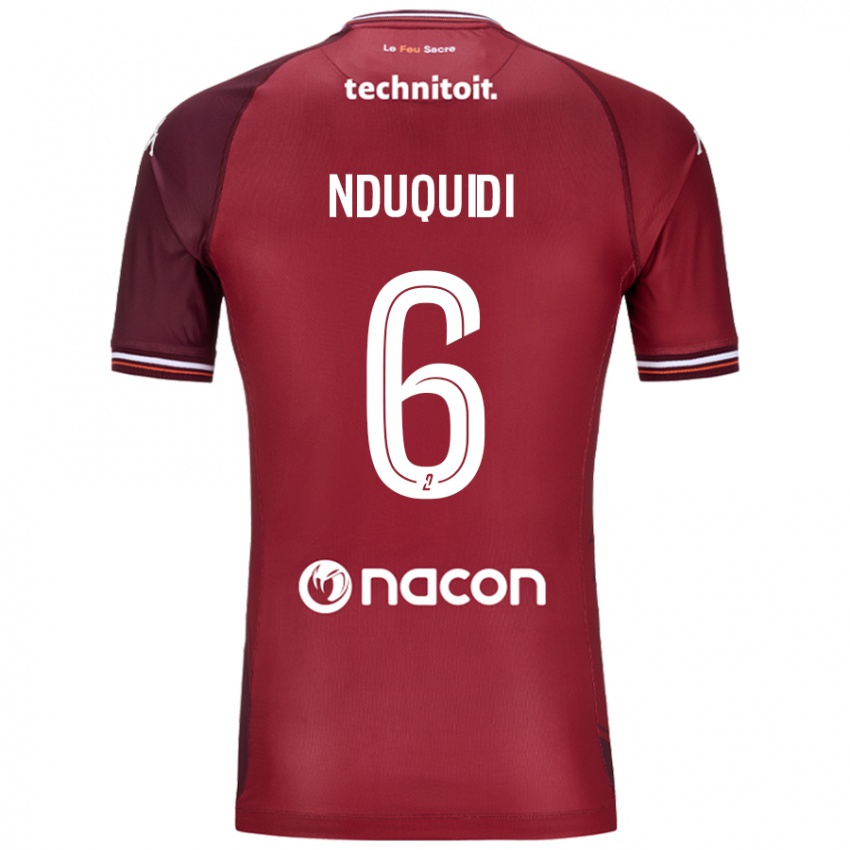 Niño Camiseta Joseph Nduquidi #6 Rojo Granata 1ª Equipación 2024/25 La Camisa