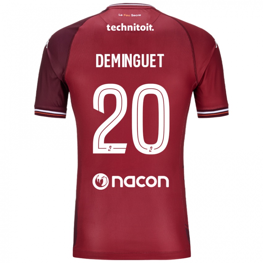 Niño Camiseta Jessy Deminguet #20 Rojo Granata 1ª Equipación 2024/25 La Camisa