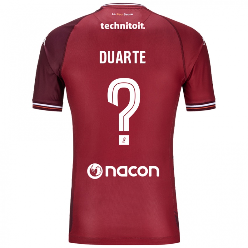 Niño Camiseta Diego Duarte #0 Rojo Granata 1ª Equipación 2024/25 La Camisa