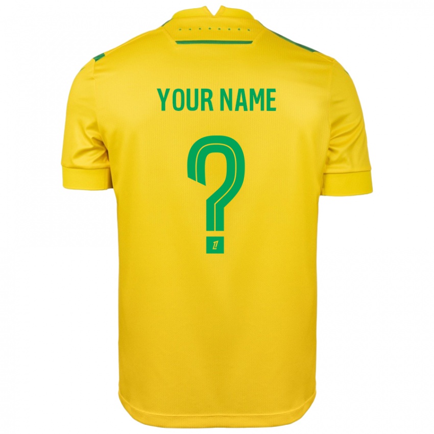 Niño Camiseta Su Nombre #0 Amarillo Verde 1ª Equipación 2024/25 La Camisa