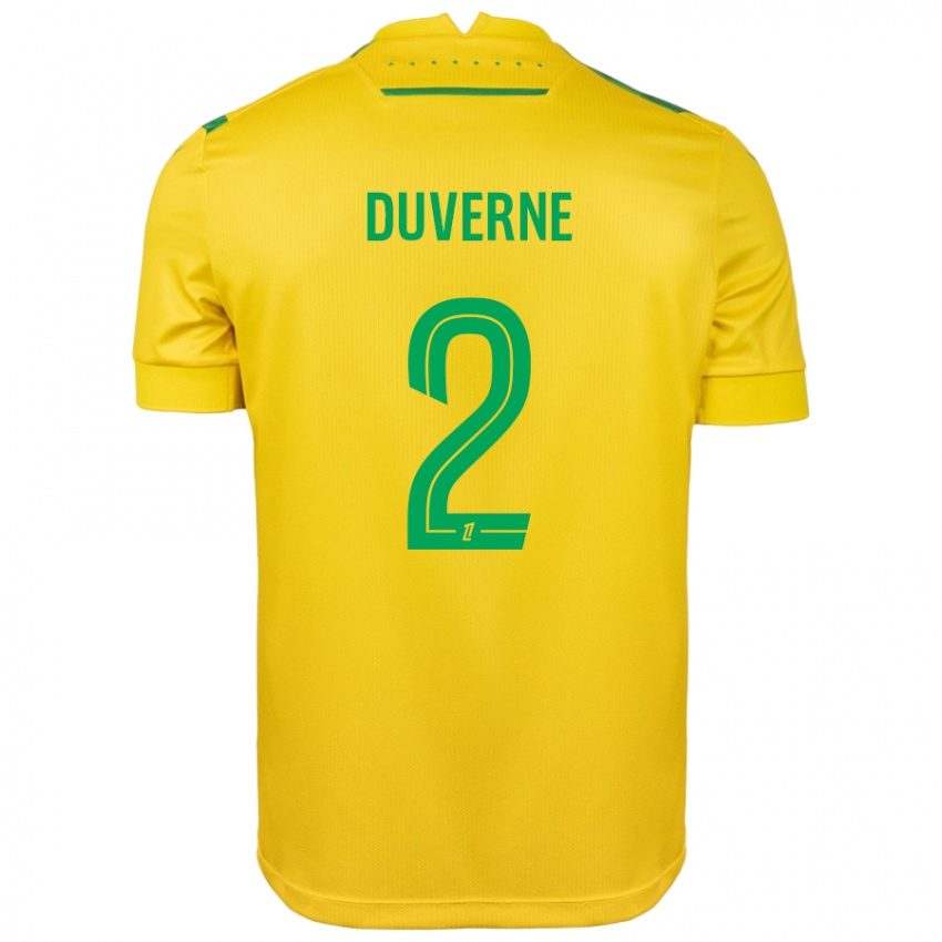 Niño Camiseta Jean-Kévin Duverne #2 Amarillo Verde 1ª Equipación 2024/25 La Camisa