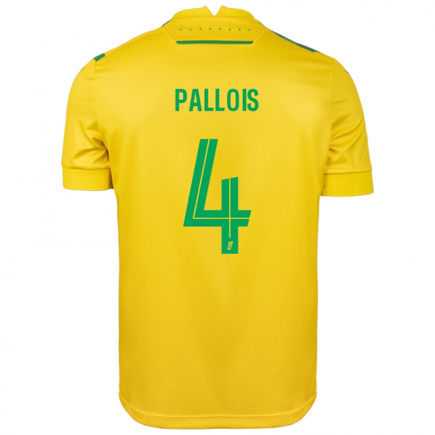 Niño Camiseta Nicolas Pallois #4 Amarillo Verde 1ª Equipación 2024/25 La Camisa