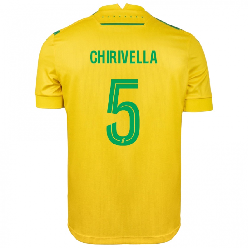 Niño Camiseta Pedro Chirivella #5 Amarillo Verde 1ª Equipación 2024/25 La Camisa