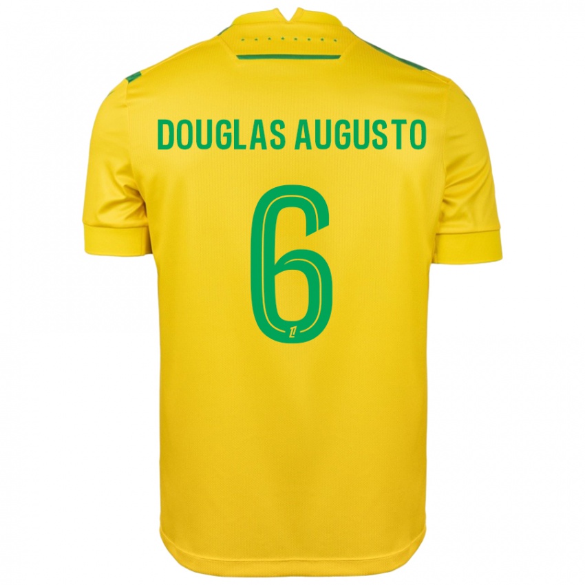 Niño Camiseta Douglas Augusto #6 Amarillo Verde 1ª Equipación 2024/25 La Camisa