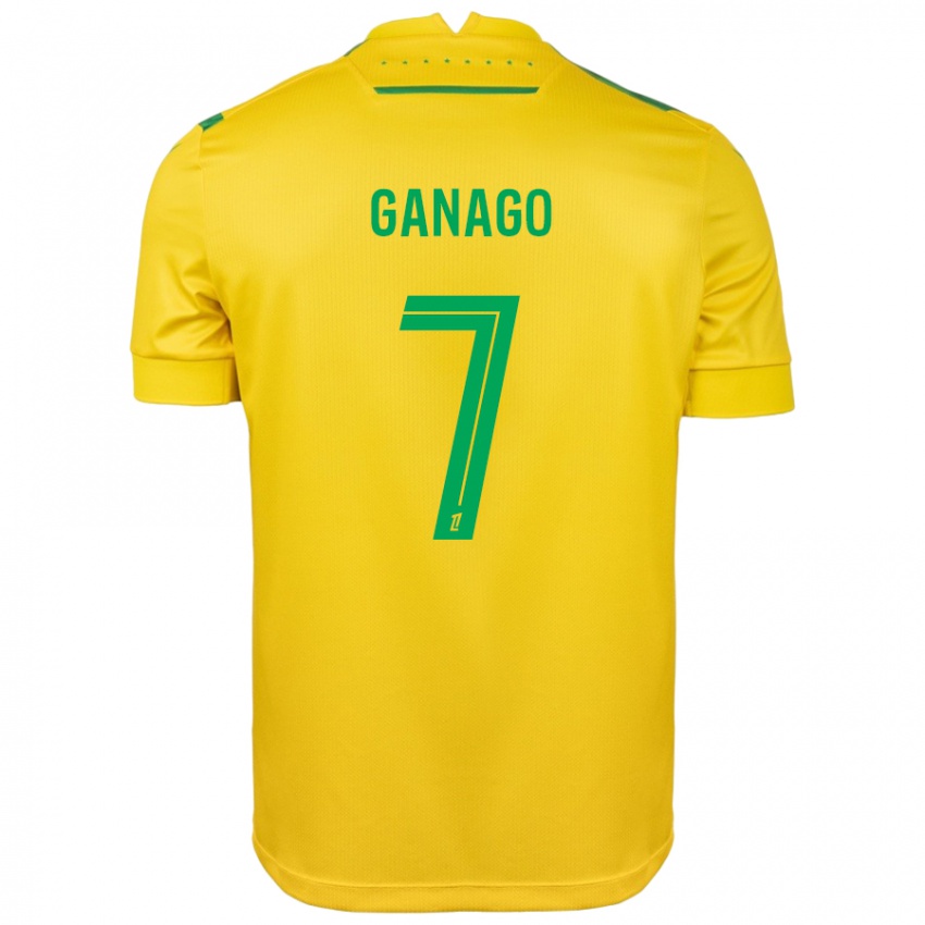 Niño Camiseta Ignatius Ganago #7 Amarillo Verde 1ª Equipación 2024/25 La Camisa