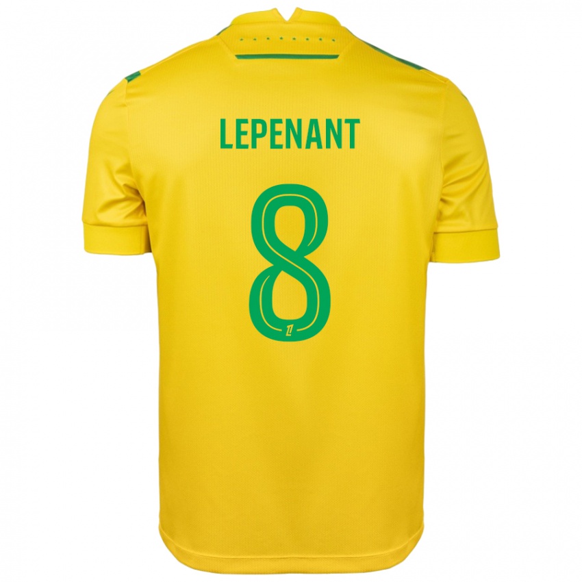 Niño Camiseta Johann Lepenant #8 Amarillo Verde 1ª Equipación 2024/25 La Camisa