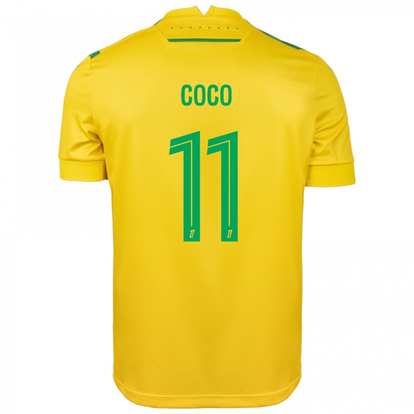 Niño Camiseta Marcus Coco #11 Amarillo Verde 1ª Equipación 2024/25 La Camisa