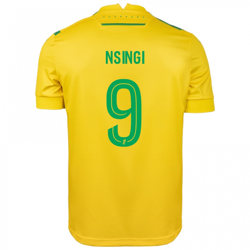 Niño Camiseta Plamedi Nsingi #9 Amarillo Verde 1ª Equipación 2024/25 La Camisa