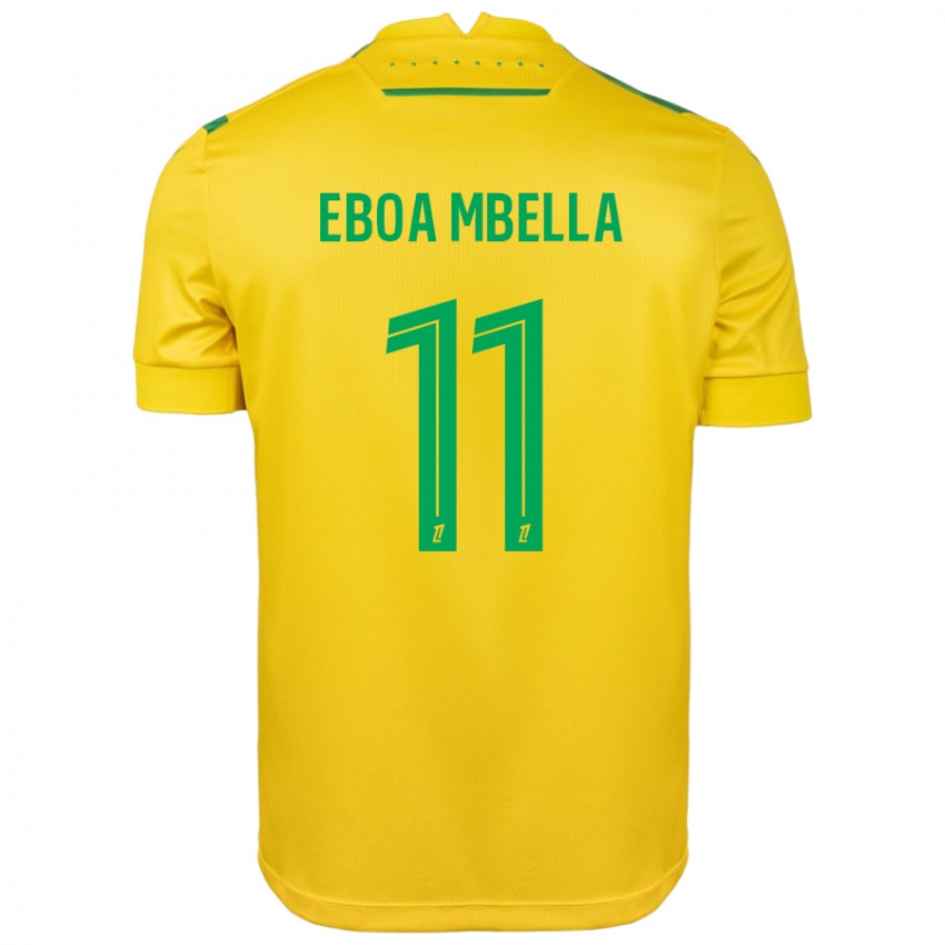 Niño Camiseta Eden Eboa Mbella #11 Amarillo Verde 1ª Equipación 2024/25 La Camisa