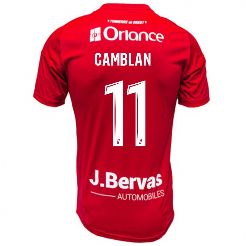 Niño Camiseta Axel Camblan #11 Rojo Blanco 1ª Equipación 2024/25 La Camisa