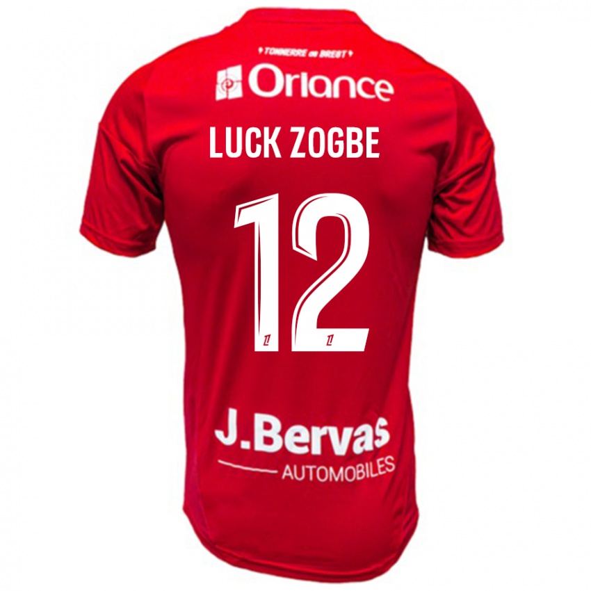 Niño Camiseta Luck Zogbé #12 Rojo Blanco 1ª Equipación 2024/25 La Camisa