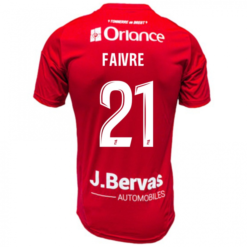 Niño Camiseta Romain Faivre #21 Rojo Blanco 1ª Equipación 2024/25 La Camisa