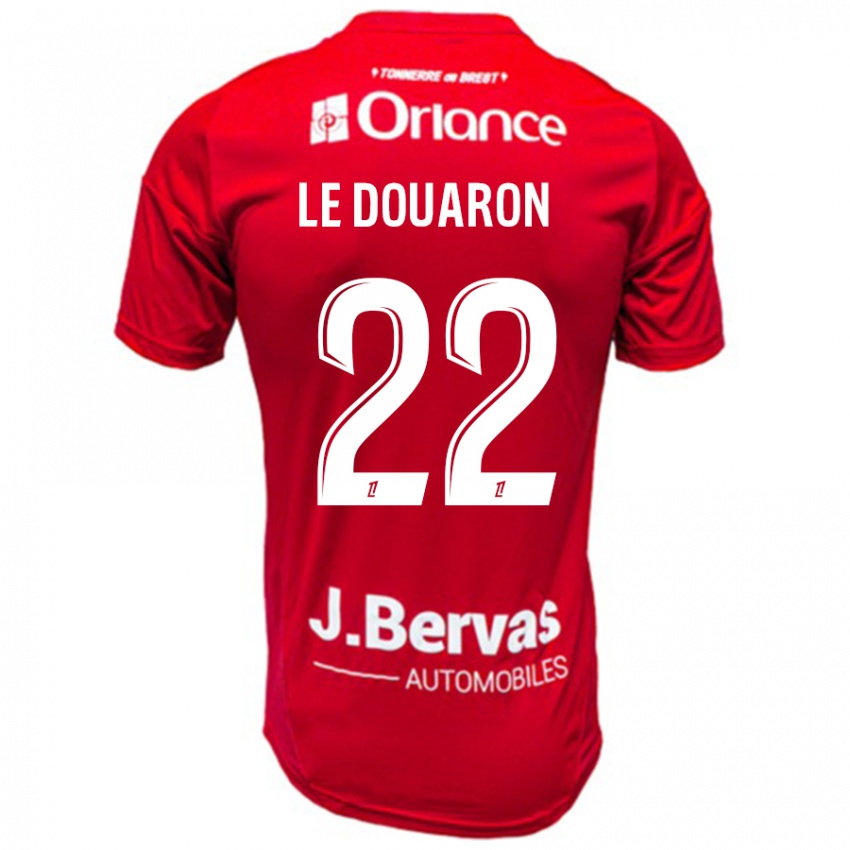 Niño Camiseta Jérémy Le Douaron #22 Rojo Blanco 1ª Equipación 2024/25 La Camisa