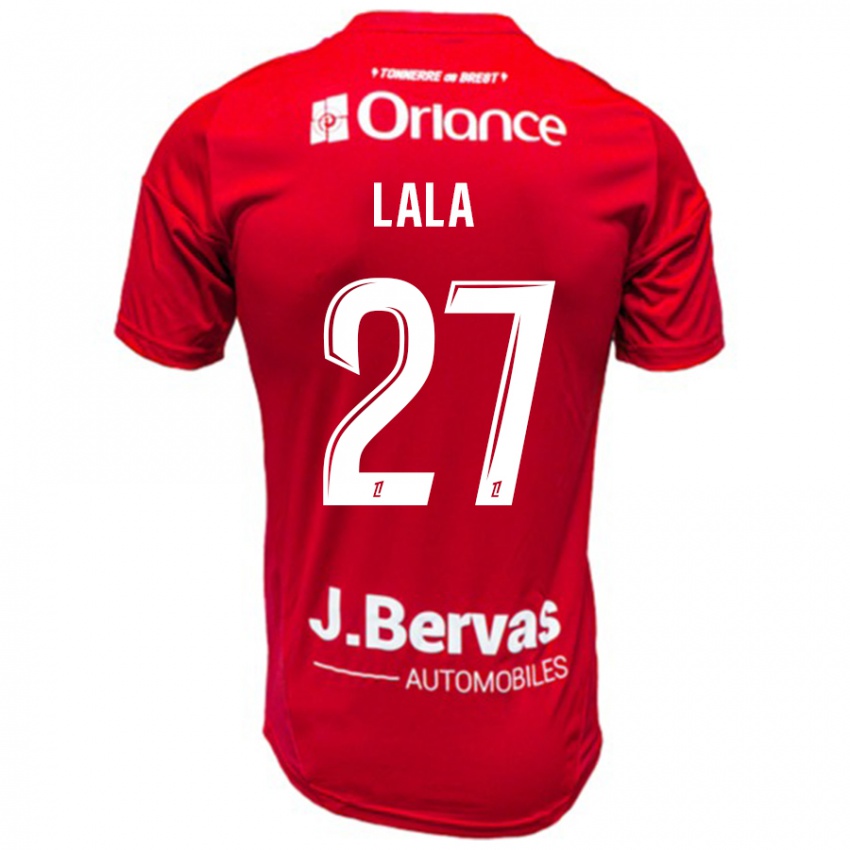 Niño Camiseta Kenny Lala #27 Rojo Blanco 1ª Equipación 2024/25 La Camisa