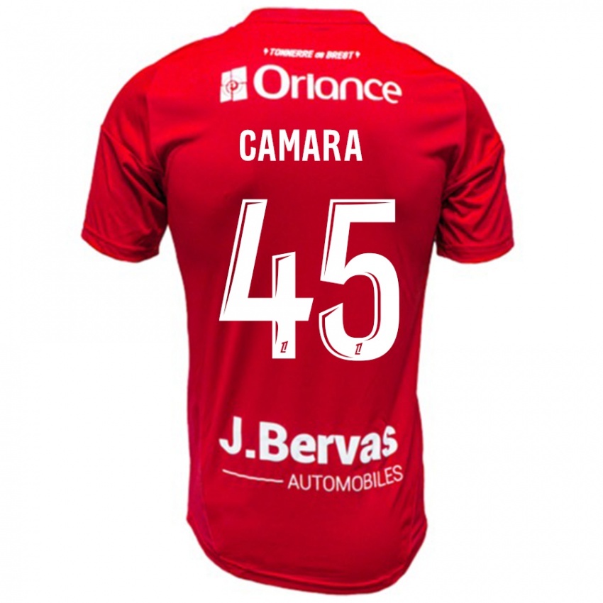 Niño Camiseta Mahdi Camara #45 Rojo Blanco 1ª Equipación 2024/25 La Camisa