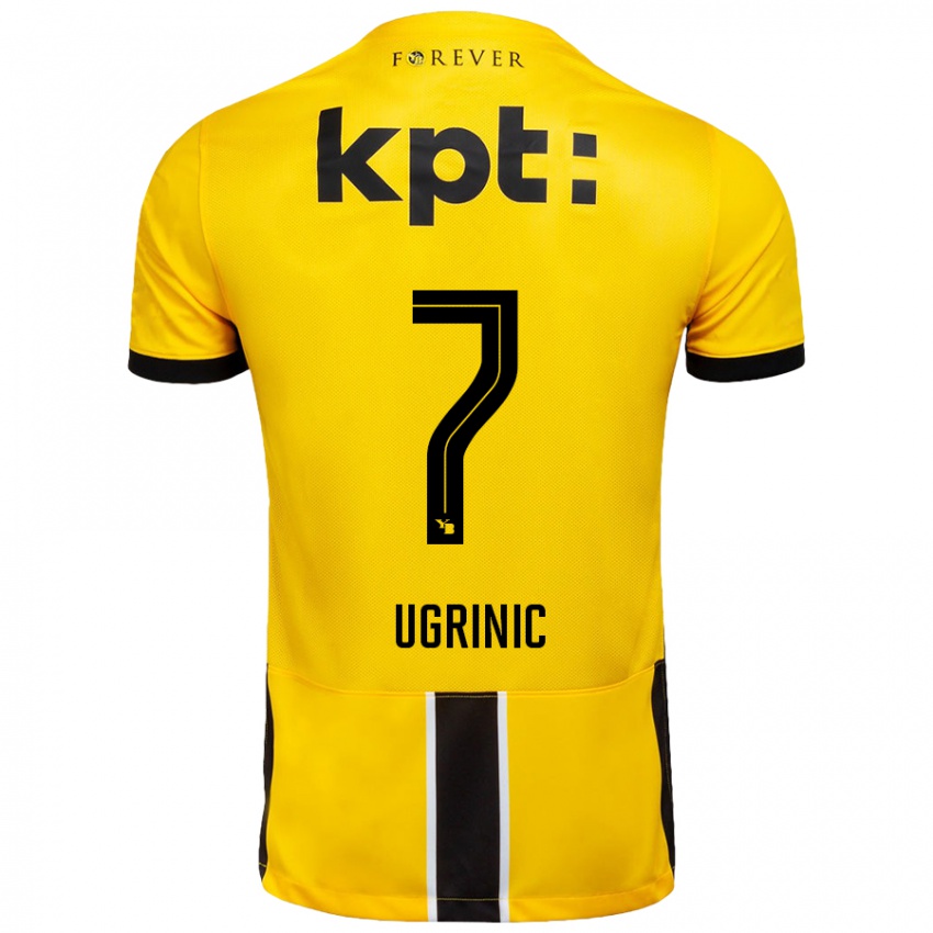 Niño Camiseta Filip Ugrinic #7 Amarillo Negro 1ª Equipación 2024/25 La Camisa