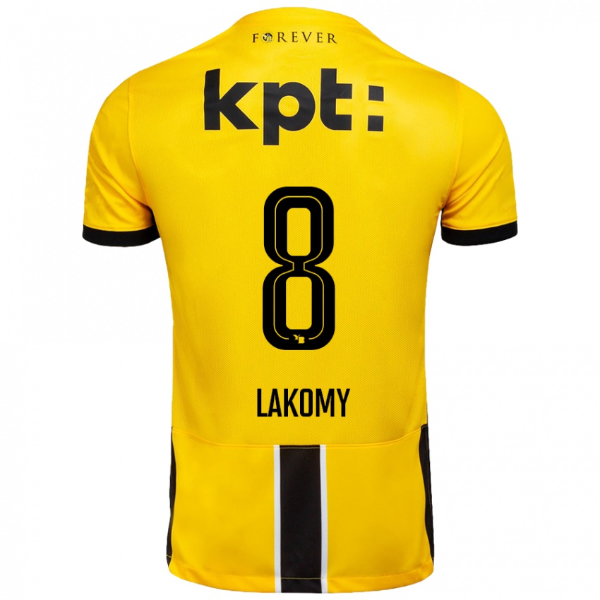 Niño Camiseta Lukasz Lakomy #8 Amarillo Negro 1ª Equipación 2024/25 La Camisa