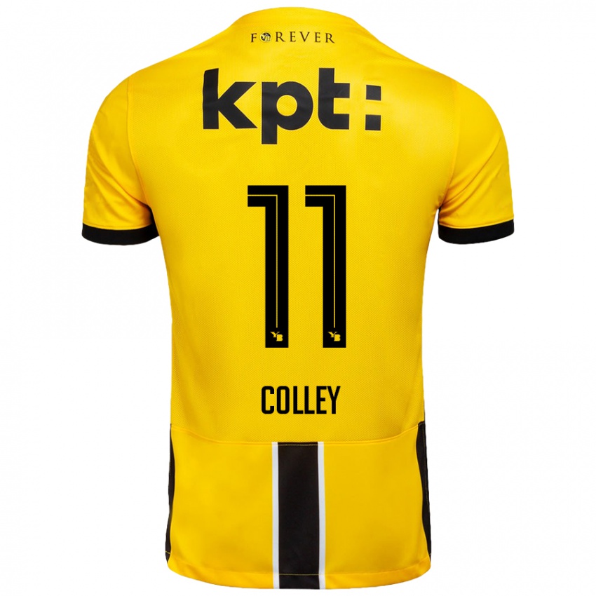 Niño Camiseta Ebrima Colley #11 Amarillo Negro 1ª Equipación 2024/25 La Camisa