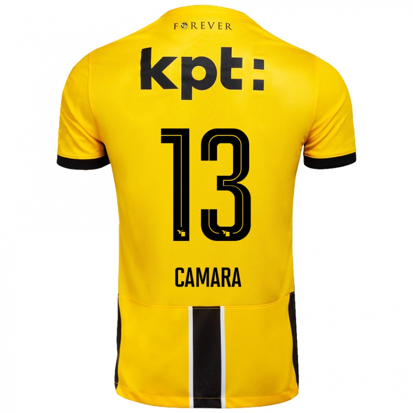 Niño Camiseta Mohamed Camara #13 Amarillo Negro 1ª Equipación 2024/25 La Camisa