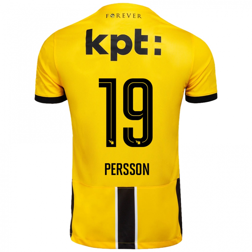 Niño Camiseta Noah Persson #19 Amarillo Negro 1ª Equipación 2024/25 La Camisa