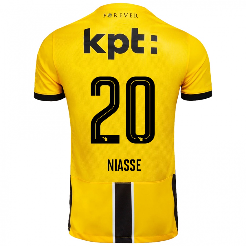 Niño Camiseta Cheikh Niasse #20 Amarillo Negro 1ª Equipación 2024/25 La Camisa