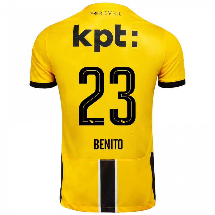 Niño Camiseta Loris Benito #23 Amarillo Negro 1ª Equipación 2024/25 La Camisa